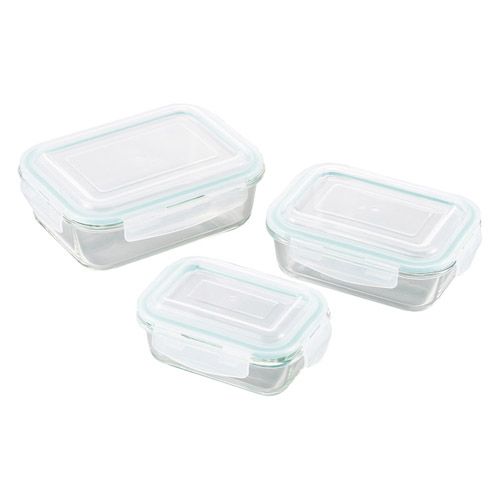 【個数：1個】K60305516 直送 代引不可・他メーカー同梱不可 オーブンレンジ対応耐熱ガラス保存容器3pcs