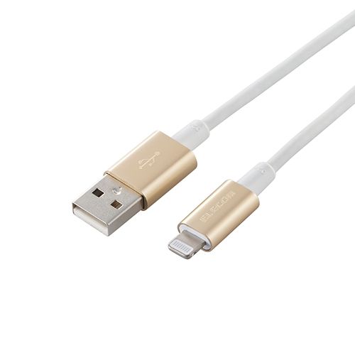 Rakuten - 【個数：1個】MPA-UALPS10GDX5 直送 代引不可・他メーカー同梱不可 5個セット エレコム Lightningケーブル／準高耐久／アルミコネクタ／1．0m／ゴールド