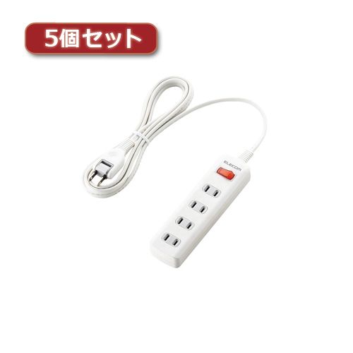 【個数：1個】T-K3A-2425WHX5 直送 代引不可・他メーカー同梱不可 5個セットエレコム 一括スイッチ付 雷ガードタップ T−K3A−2425WH