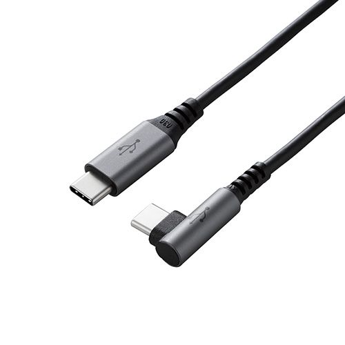 Cable - (LINEクーポン有)【個数：1個】U2C-CCL10NBK 直送 代引不可・他メーカー同梱不可 エレコム USB2．0ケーブル／C−Cタイプ／L字コネクタ／認証品／PD対応／3A出力／1．0m／ブラック