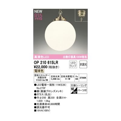 オーデリック ODELIC OP210615LR ランプ別梱包
