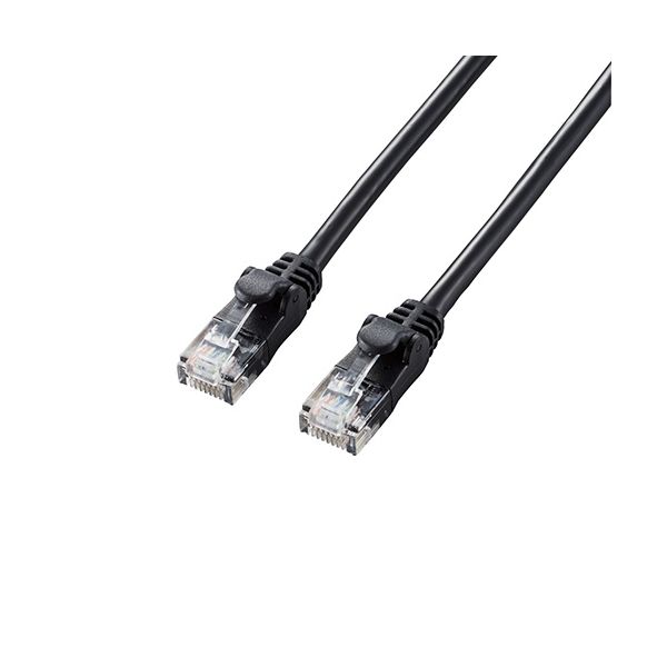 【個数:1個】LD-GPAY/BK7X5 直送 代引不可・他メーカー同梱不可 5個セット エレコム やわらかLANケーブル/CAT6A/7.0m/ブラック LDGPAY/BK7X5