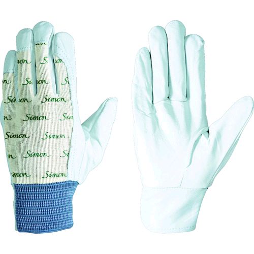 (LINEクーポン有)【即納在庫品】「直送」シモン ［CG126 M］ 牛本革手袋 甲メリヤス袖口ゴムタック CG1..