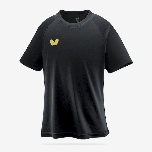 バタフライ Butterfly 4906901225015 ウィンロゴ・Tシャツ II ブラックXゴールド サイズ：ブラックXゴールド