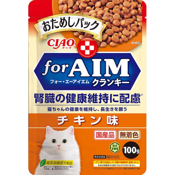 いなばペットフード CA-55 CIAO for AIMクランキー チキン味 おためしパック 100g CA55