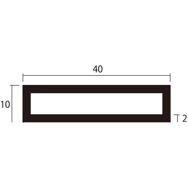 ハイロジック 4549396004538 3100453 アルミ角パイプ 2m 2．0x10x40mm シルバー 2入