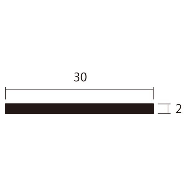 ハイロジック 4549396007379 3100737 アルミ平棒 2m 2．0x30mm ブラック 2入 2