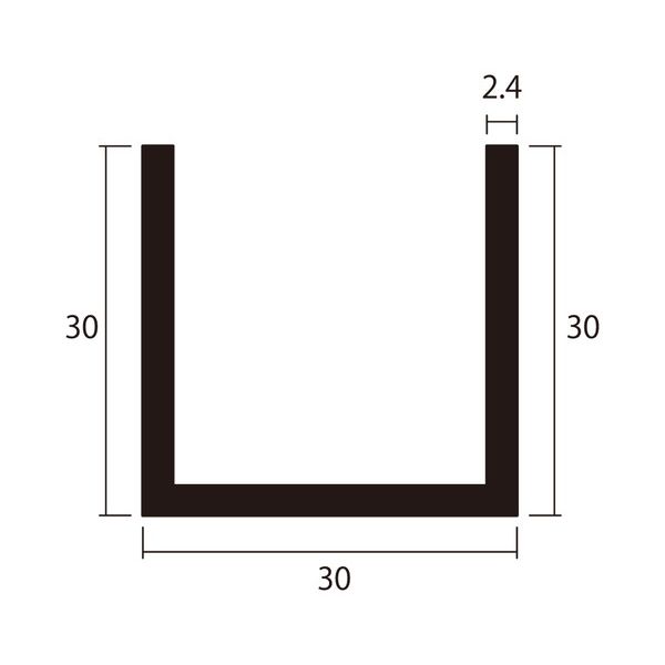 ハイロジック 4549396007942 3100794 アルミチャンネル 2m 2．4x30x30mm ステンカ...
