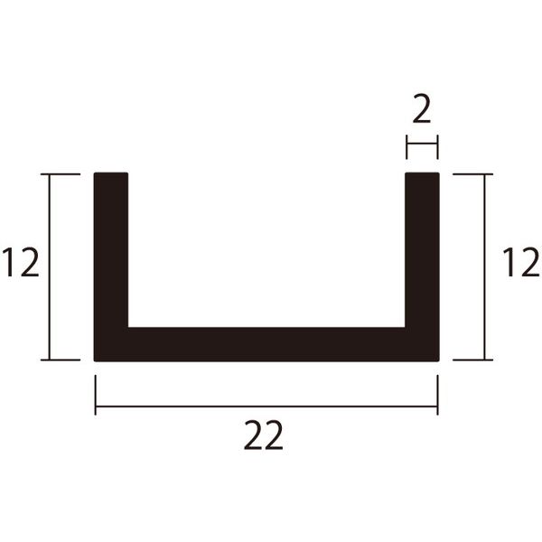 ハイロジック 4549396008932 3100893 アルミチャンネル 1m 2．0x22x12mm シルバー 4入