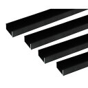 ハイロジック 4549396009137 3100913 アルミチャンネル 1m 2.0x30x15mm ブラック 4入