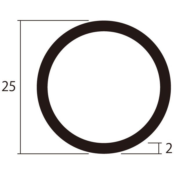 (LINEクーポン有)ハイロジック 4549396009274 3100927 アルミ丸パイプ 2m 2．0x25m...