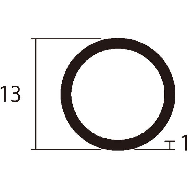 (LINEクーポン有)ハイロジック 4549396009335 3100933 アルミ丸パイプ 2m 1．0x13m...