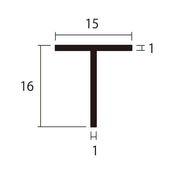 (LINEクーポン有)ハイロジック 4549396009656 3100965 アルミT型 1m 1．0x15x16mm ...