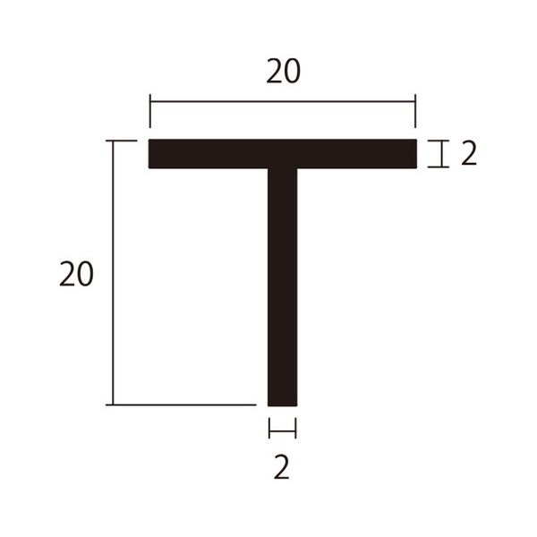 ハイロジック 4549396009687 3100968 アルミT型 1m 2．0x20x20mm シルバー 4入 2