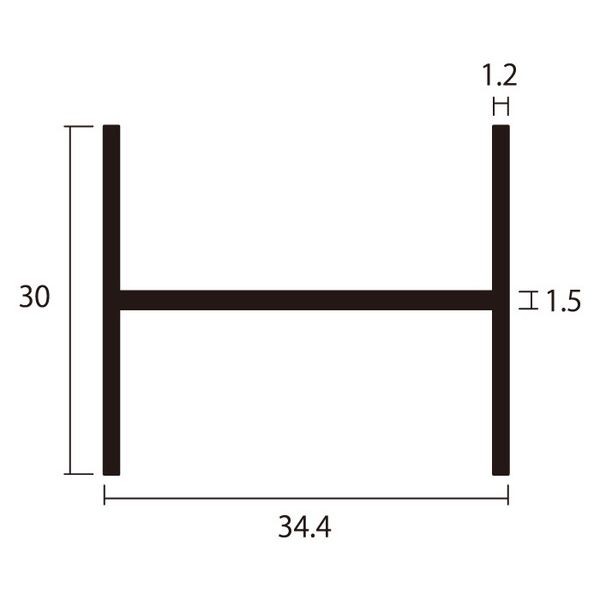 (LINEクーポン有)ハイロジック 4549396009731 3100973 アルミH型 1m 1．5x1．2x34...