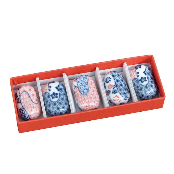 直送 代引不可・他メーカー同梱不可 ヤマコー #80528 ちょいと箸休箸置小紋 5入