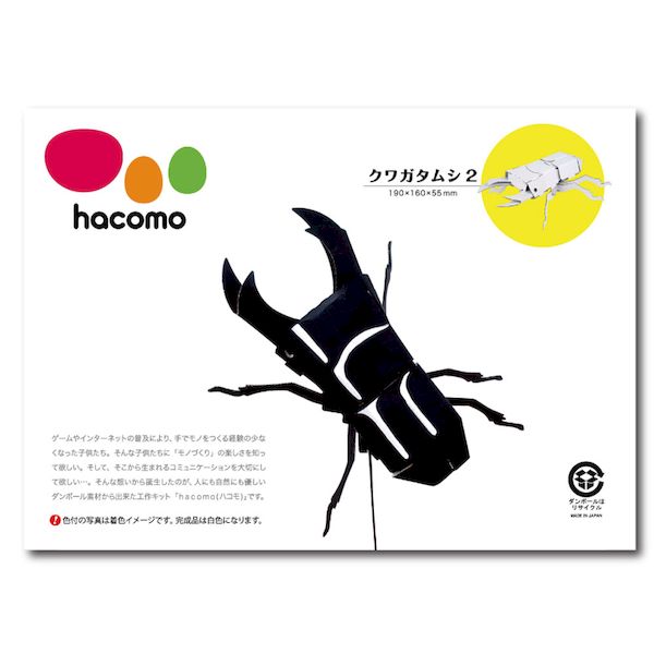 Training Toys - (LINEクーポン有)4562201012474 hacomo kids 昆虫シリーズ クワガタムシ2 ダンボール工作キット【キャンセル不可】