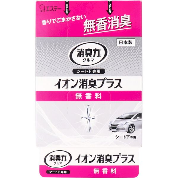 (LINEクーポン有)4901070130795 クルマの消臭力 シート下専用 イオン消臭プラス 無香料 200g【キャンセ..