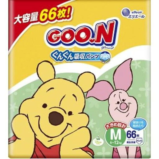 大王製紙 4902011109269 グーン ぐんぐん吸収パンツ Mサイズ 66枚×3入 大王製紙 4902011109269 グーン ぐんぐん吸収パンツ Mサイズ 66枚×3入