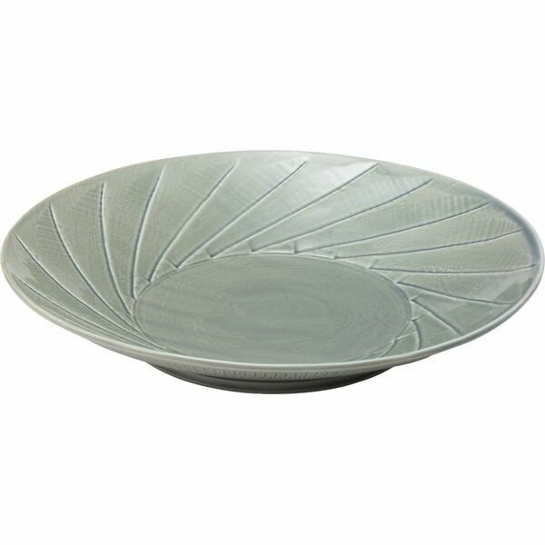 西海陶器 20274 彫刻紋〈藍墨〉24cm皿 斜め彫