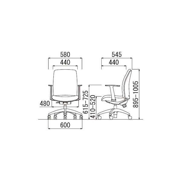 (LINEクーポン有)【個人宅配送不可】アイコ AICO OA-2135TJ(FG3)BK 直送 代引不可・他メーカー同梱不可 オフィスチェア OA-2100シリーズ ミドルバック T型肘タイプ 背:ウレタンフォーム/BK OA2135TJ(FG3)BK [2]
