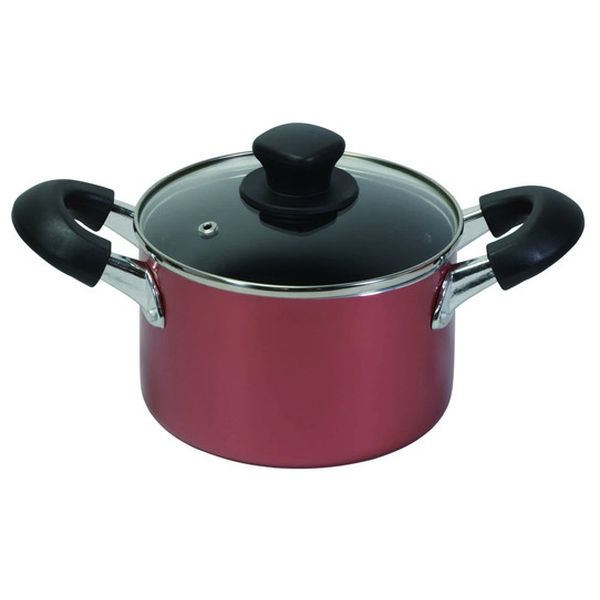 Ih/Gas Compatible - (LINEクーポン有)パール金属 HB-6968 旨味 ふっ素加工IH対応ガラス蓋付深型両手鍋16cm HB6968【キャンセル不可】