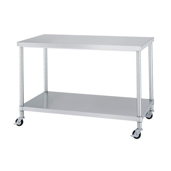 【個人宅配送不可】シンコー WBNC-15090-U75 直送 代引不可・他メーカー同梱不可 キャスター付ステンレス作業台 ベタ棚仕様 WBNC15090U75