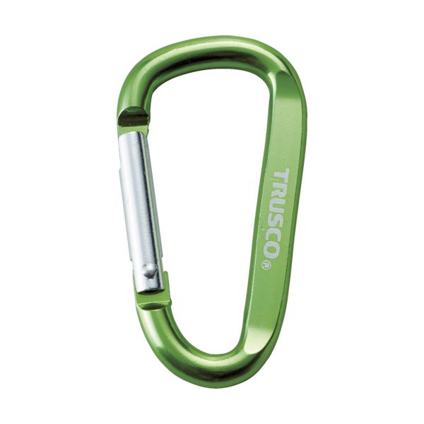 TRUSCO TKN660GNBOX まとめ買い カラビナ 線径6mmX60mm D型 グリーン100個