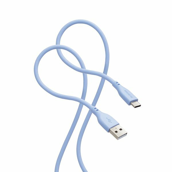 ELECOM エレコム MPA-ACSS10BU タイプC ケーブル USB A to Type C 1m 断線しにくい やわらかい シリコン素材 ゼニスブルー MPAACSS10BU