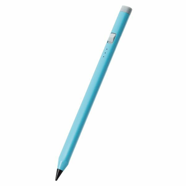 ELECOM エレコム P-TPACAPEN02BU iPad用 タッチペン スタイラスペン 充電式 USB Type−C 充電 握りやすい三角形 ペン先交換可 ブルー PTPACAPEN02BU