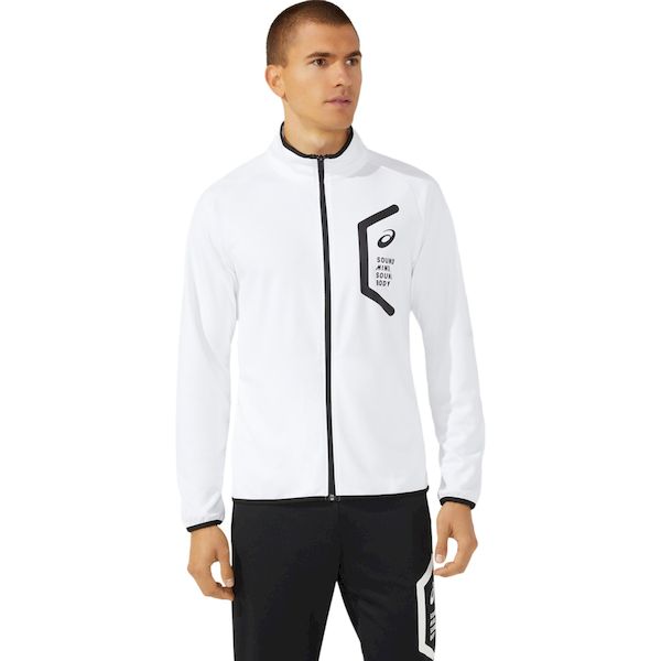 (LINEクーポン有)アシックス 4550455852083 2031D909 TEAM HEX KNIT JKT RE ブリリアントホワイト サイズ：L