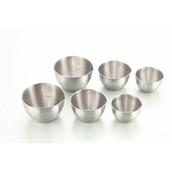 (LINEクーポン有)カクセー ELS-6 エブリデイライフ ステンレスボウル 6pcs 目盛りと口付き ELS6