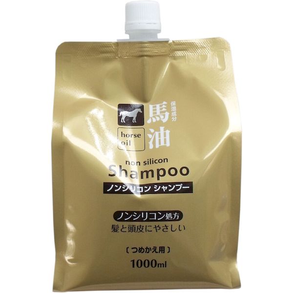 楽天測定器・工具のイーデンキ4513574016859 馬油 ノンシリコンシャンプー 詰替え用 1000mL【キャンセル不可】 ヘアケア 熊野油脂 詰替用 つめかえ用 1000ml馬油シャンプー 馬油ノンシリコンシャンプー