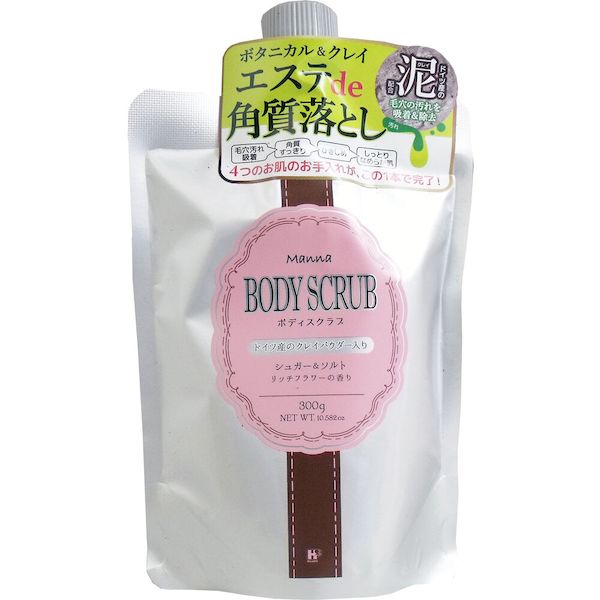 4976552041555 マナ ボディスクラブ リッチフラワーの香り 300g【キャンセル不可】 ヘルス ボディケア 角質ケア
