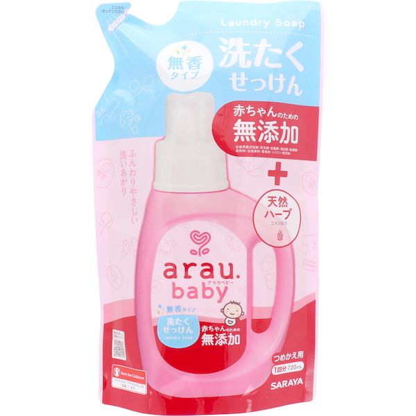 4973512258701 arau． アラウベビー 洗濯せっけん 無香タイプ 詰替用 720mL 洗たくせっけん サラヤ アラウベビー無香料洗濯せっけん替720g 詰め替え 石鹸