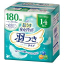 【スーパーSALEサーチ】4904585045387 リフレ 超うす安心パッド 長時間・夜も安心用 羽つき 180cc 14枚入【キャンセル不可】(4)