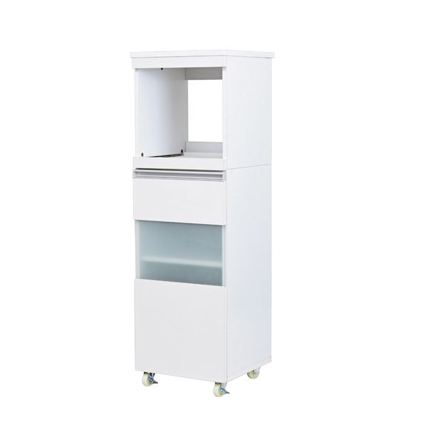 Sink Side Racks - (LINEクーポン有)JKプラン FKC-0010-WH 直送 代引不可・他メーカー同梱不可 キッチンラック スリム キッチン レンジ台 収納 隙間 レンジラック スライド キャスター付き FKC0010WH