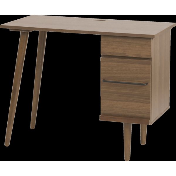 JKプラン TRT-0005-BR 直送 代引不可・他メーカー同梱不可 パソコンデスク コンパクト 木製デスク 北欧 おしゃれ pcデスク l字 ワークデスク 引き出し付き TRT0005BR