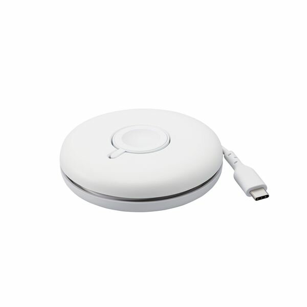 (LINE 쿠폰 있음)ELECOM ELECOM MPA-AWSTCQWH Apple Watch 충전기 케이블 USBType-C 1.2m 권취 타입 고속 충전 Apple 정규 인증품 화이트 MPAAWSTCQWH