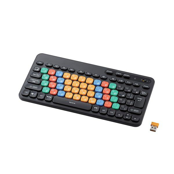 (LINEクーポン有)ELECOM エレコム TK-FS10DMKBK ワイヤレスキーボード 無線 2．4GHz コンパクト カラー CapsLock機能無効化スイッチ ブラック TKFS10DMKBK