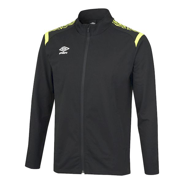 (LINEクーポン有)アンブロ umbro 4930699030698 UAS2350 ウォームアップジャケット ブラックxイエロー サイズ：L
