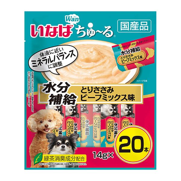 いなばペットフード 4901133915369 DS－240 いなば ちゅ～る 水分補給 とりささみ ビーフミックス味 14g×20本入