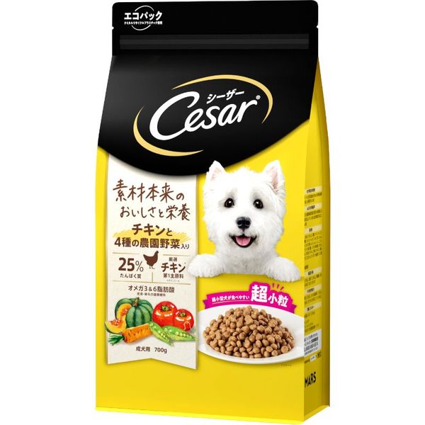 Puppy - マースジャパンリミテッド 4902397864646 CSR92 シーザードライ 成犬用 チキンと4種の農園野菜入り 超小粒 700g