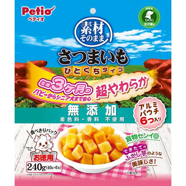�y�e�B�I �f�ނ��̂܂� ���܂��� �ЂƂ����^�C�v �����炩 240g(40gx6��)