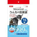 【商品説明】マルカン　サンライズ事業部　4906456575856　DA−341 ニオレスト うんちの防臭袋M 15枚犬用イヤな臭いを超防臭！・イヤな臭いを閉じ込める防臭袋です。・7層構造の特殊フィルムで臭いを閉じ込める。・中身が見えにくく結びやすいソフトな袋！［耐冷温度］-20℃●商品管理番号：4906456575856●生産地：中国●サイズ：パッケージサイズ：(W)160×(H)270×(D)5(mm)/(重量)60g本体サイズ：約幅230×長さ380mm厚さ：0.02mm●素材：ポリエチレン等●注意事項：・本品はペットの排泄物処理を目的とした袋です。その他の目的には使用しないでください。・窒息などの危険がありますので、ペットやお子様の手の届かないところに保管してください。・処理は自治体の定める区分に従ってください。また、本品をトイレに流さないでください。・直射日光を避けて保管してください。・火気のそばに置かないでください。・結んだ部分より上の汚れは防臭できません。・鋭利な物や突起物を入れたり、ひっかけたりすると破れることがあります。・極わずかずつ漏れる匂いがペール等に溜まると臭いを感じることがあります。・感じる臭いには個人差があります。●メーカー名：株式会社 マルカン類似商品はこちらサンライズ 4906456575863 DA－1,006円サンライズ 4906456572886 DA－188円サンライズ 4906456572893 DA－807円サンライズ 4906456572916 DA－174円サンライズ 4906456572930 CT－807円サンライズ 4906456572923 CT－188円サンライズ 4906456576020 DA－727円サンライズ 4906456576037 DA－1,826円サンライズ 4906456576044 CT－727円サンライズ 4906456576051 CT－1,826円ペティオ 4903588227318 うんち袋356円直送・代引不可ニオレスト ペールの防臭袋20L3,498円