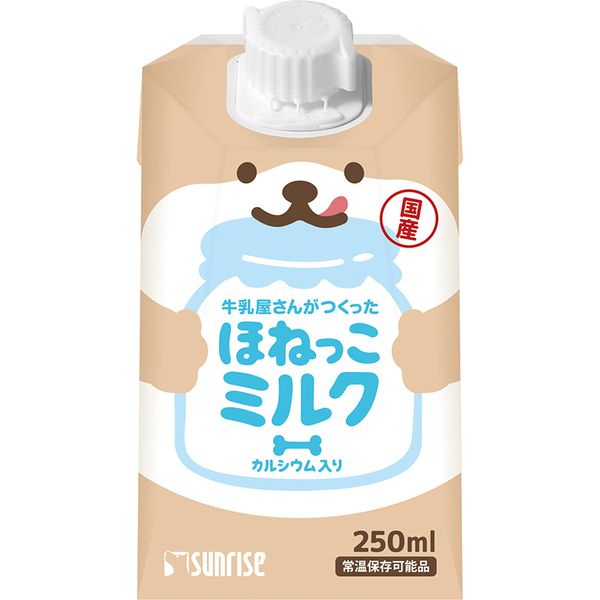 【商品説明】マルカン　サンライズ事業部　4973321944536　SGN−243 牛乳屋さんがつくった ほねっこミルク 250ml国内工場で製造されたミルク・国内工場にて「飼い主と愛犬・愛猫が一緒に飲めるミルク」をコンセプトに開発された飲料です。・カルシウム配合・ペットに安心して与えられる乳糖分解酵素入り・保管がしやすく、給与量が調整しやすいキャップ付き容器です。［給与方法］・パッケージ記載の表を目安に1日数回に分け、おやつとして与えてください。●商品管理番号：4973321944536●生産地：日本●サイズ：パッケージサイズ：W64×H118×D48mm/重量266g●素材：＜原材料＞粉末油脂(国内製造)、脱脂粉乳／乳化剤(大豆由来)、炭酸Ca、VC、ラクターゼ、甘味料(スクラロース)、VE、ニコチン酸、パントテン酸Ca、VB1、VB6、VB2、VA、葉酸、VD、VB12＜保証成分＞粗たん白質0.4％以上、粗脂肪1.1％以上、粗繊維0.1％以下、粗灰分0.4％以下、水分98.5％以下＜エネルギー＞約50kcal/本●賞味期限：12ヶ月●メーカー名：株式会社 マルカン サンライズ事業部類似商品はこちらサンライズ 4973321944543 SGN198円サンライズ 4906456577447 DA－602円サンライズ 4973321940866 SSB354円サンライズ 4973321940897 SSB354円サンライズ 4906456577454 DA－602円サンライズ SSB-050 ゴン太のほねっこ 354円サンライズ 4973321940873 SSB354円サンライズ 4973321941986 SSB354円サンライズ 4973321935589 SSJ1,650円サンライズ 4973321941498 SSB224円サンライズ 4973321941504 SSB224円サンライズ SSB-015 ゴン太のほねっこ 987円