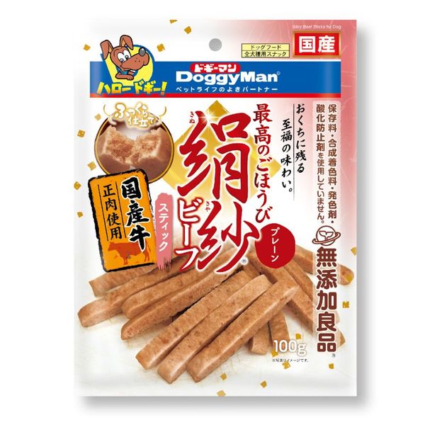 ドギーマン 4976555823363 絹紗ビーフ スティック プレーン 100g