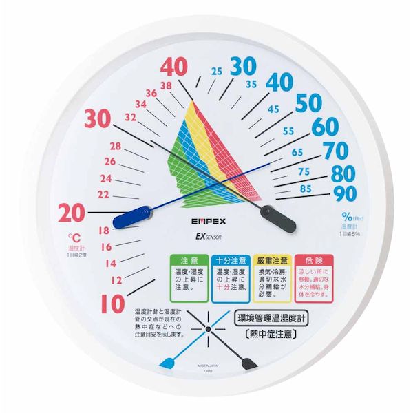 エンペックス気象計 TM-2485 環境管理温・湿度計 熱中症注意 TM2485