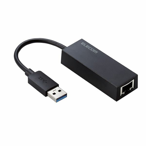 ELECOM 쥳 EDC-GUA3V2-B ͭLANץ USB A LANݡ 1ݡ 100010010Mbps USB32 Gen1 LANѴץ ֥å EDCGUA3V2B