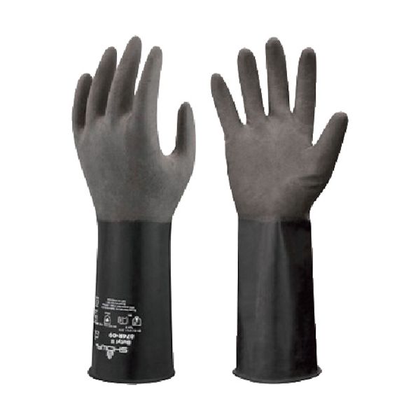 ショーワ NO874R-XL（BK） 耐薬品手袋 No874R ブチルゴム製化学防護手袋 XLサイズ ブラック 黒 NO874RXLBK